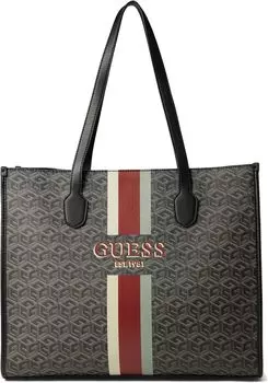 сумка-тоут Silvana на молнии GUESS, цвет Charcoal Logo