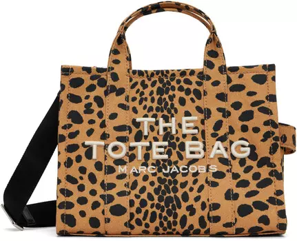 Сумка-тоут «The Cheetah Canvas Medium» цвета «бежевый с черным» Marc Jacobs