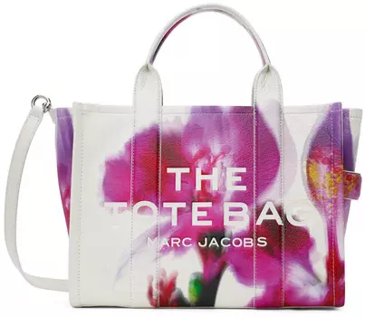 Сумка-тоут «The Future Floral Leather Medium» розово-белого цвета Marc Jacobs
