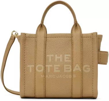 Сумка-тоут «The Leather Crossbody» цвета тауп Marc Jacobs