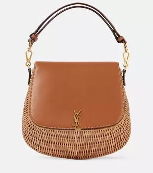 Сумка-тоут Voltaire из кожи и лозы Saint Laurent, Naturel