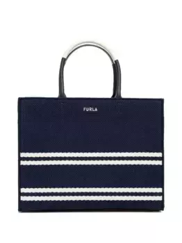 Сумка-тоут в полоску Furla, синий
