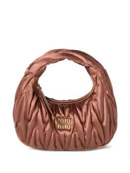 Сумка-тоут Wander размера мини Miu Miu, коричневый