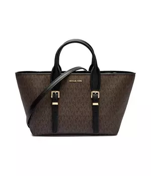 Сумка-тоут женская Michael Kors с монограммой логотипа, коричневый