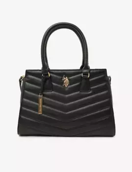 Сумка U.S. Polo Assn Quilted V Satchel With Crossbody Strap,черный