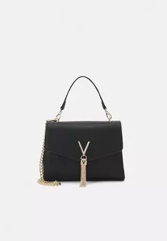 Сумка Valentino с золотой фурнитурой и декоративной кисточкой, черный