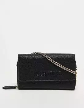Сумка Valentino с цепочным ремешком и подъемным механизмом черного цвета с подарочной коробкой Valentino Bags
