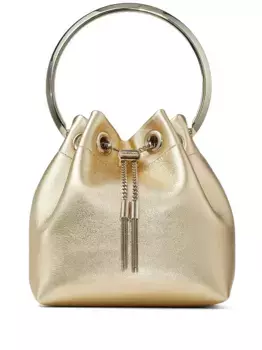 Сумка-ведро Bon Bon с эффектом металлик JIMMY CHOO, золотой