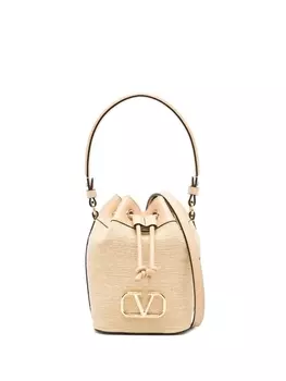 Сумка-ведро размера мини с логотипом VLogo Signature Valentino Garavani, бежевый