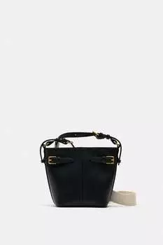 Сумка-ведро с пряжками ZARA, черный