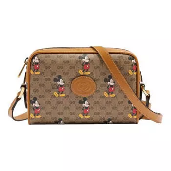 Сумка x disney mickey prints single shoulder bag light brown Gucci, коричневый