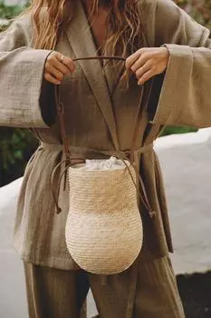Сумка Zara Basket, светло-бежевый