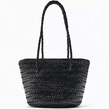 Сумка Zara Braided Leather, черный
