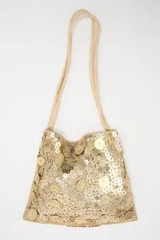 Сумка Zara Bucket With Beading, золотой