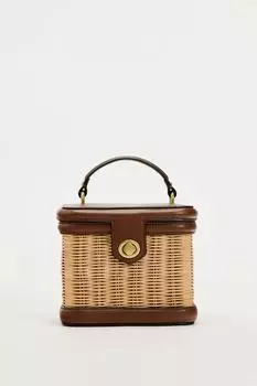 Сумка Zara Contrast Basket, коричневый
