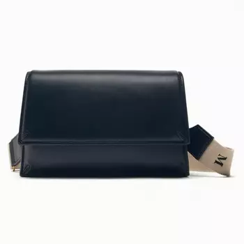 Сумка Zara Crossbody With Flap, черный
