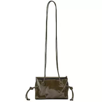 Сумка Zara Leather Mini Crossbody, темно-зеленый