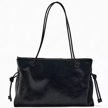 Сумка Zara Leather Tote, черный