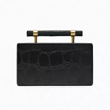 Сумка Zara Mock Croc Minaudire, черный