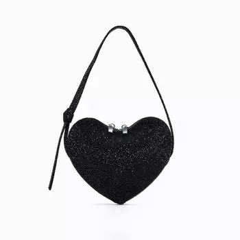 Сумка Zara Shiny Heart Shoulder, черный