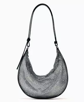 Сумка Zara Shiny Shoulder, черный/серебристый
