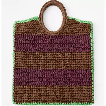Сумка Zara Striped Crochet-Effect, фиолетовый