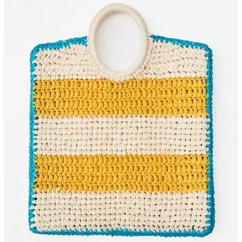 Сумка Zara Striped Crochet-Effect, желтый