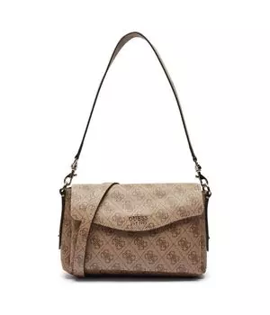Сумка женская Guess с монограммой логотипа, коричневый