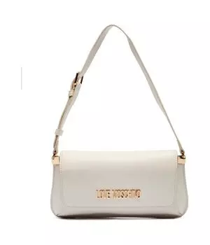 Сумка женская Love Moschino на плечо с логотипом бренда, экрю