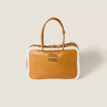 Сумочка Beau из овчины Miu Miu, коричневый
