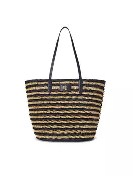 Сумочка Brie Striped Straw Large Tote Bag 431959019002 Lauren Ralph Lauren, синий