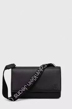 Сумочка Calvin Klein Jeans из фактурной экокожи на цепочке, черный