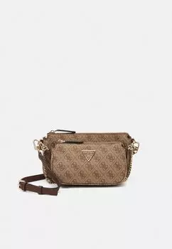 Сумочка Guess NOELLE POUCH CROSSBODY SET, молочный логотип/коричневый