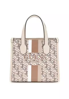 Сумочка Guess SILVANA MINI, песочный логотип