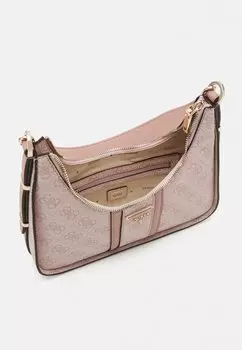 Сумочка Noreen Top Zip Shoulder Bag Guess, логотип пыльной розы