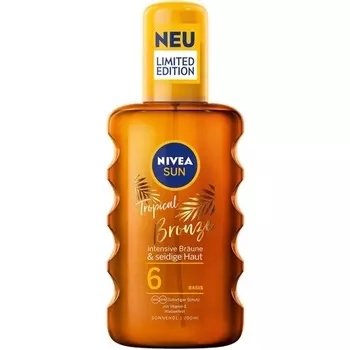 Sun Tropical Bronze Oil Spray Spf 6 200мл Защита от солнца с экстрактом каротина и витамином Е, Nivea