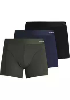 Сундук Jack & Jones "JACBASIC BAMBOO TRUNKS 3 PACK NOOS" (упаковка, 3 шт.), цвет Forest Night