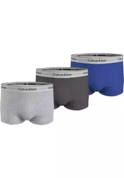 Сундуки Calvin Klein Underwear (3 шт. в упаковке, 3 шт. в упаковке), с надписью-логотипом на поясе нижнего белья, цвет Gry Htr, Eiffle Tower, Dazzling Bl, Snos