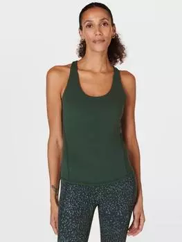 Супер мягкий гладкий бюстгальтер-майка для бега Sweaty Betty, цвет Trek Green