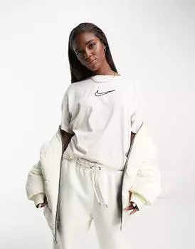 Светло-коричневая футболка Nike Midi Swoosh