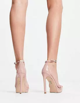 Светло-коричневые лакированные босоножки на каблуке Steve Madden Milano