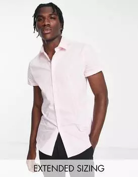 Светло-розовая рубашка узкого кроя ASOS DESIGN