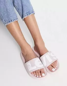 Светло-розовые сандалии с логотипом Levi's