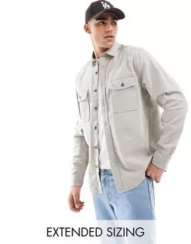 Светло-серая хлопковая куртка ASOS DESIGN