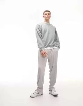 Светло-серые зауженные плиссированные джоггеры Topman