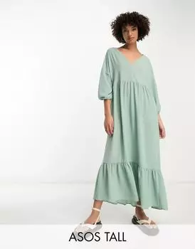 Светло-шалфейное платье миди без рукавов ASOS DESIGN Tall