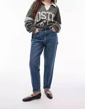 Светло-зеленые джинсы Topshop Original Mom - MBLUE
