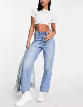 Светлые прямые джинсы-капри Levi's с очень высокой посадкой