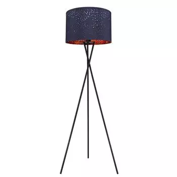Светодиодный торшер RGB, металл, черный, текстиль, синий, D 62 см Globo Lighting, темно-синий