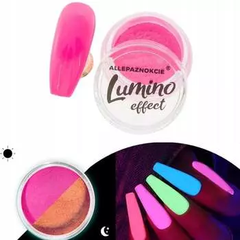 Светящаяся в темноте пудра AlleNaznokcie, Fluo Lumino Effect 8, AllePaznokcie